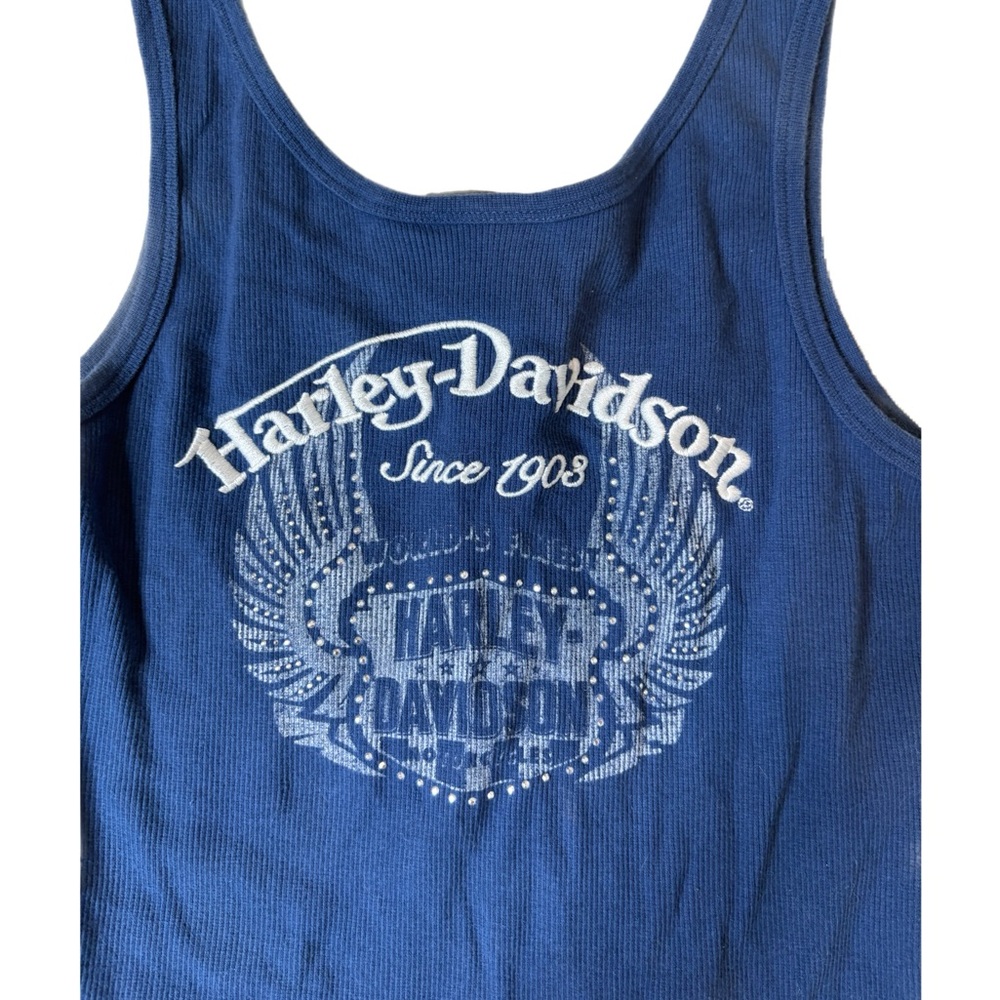 Harley-Davidson Blue Tank Top with Iconic Logo